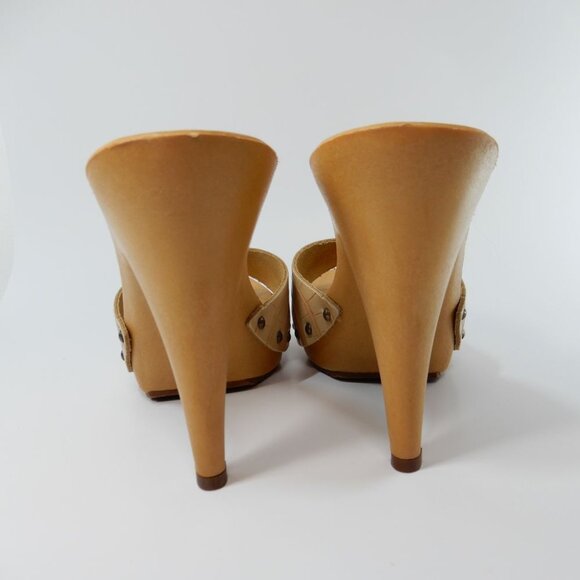 CANDIE'S Viviana Heeled Slide SANDALS Size 9 40 Beige Croco Vegan Retro NEW - Picture 7 of 14